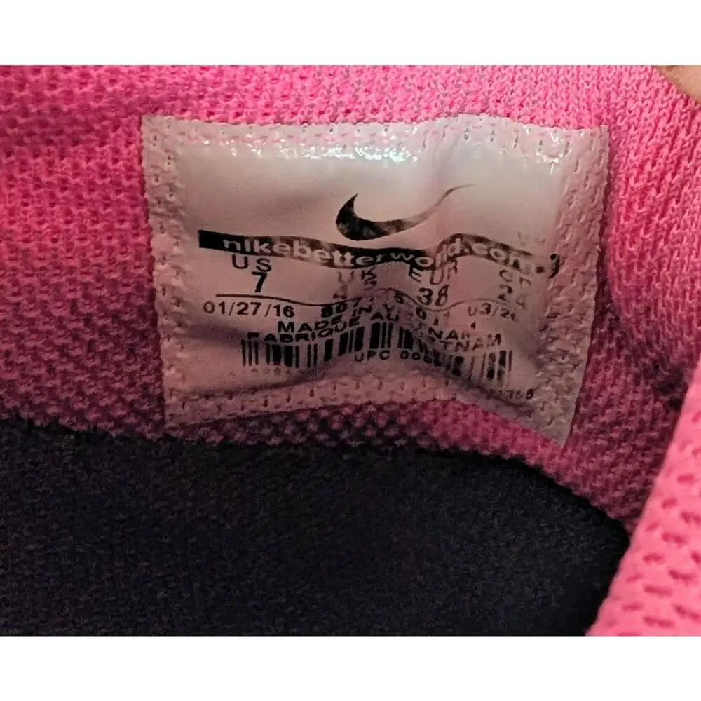 Nike Womens FS Lite Run 3 Black Pink Running Shoes 807145-011 Size 7 Athletic